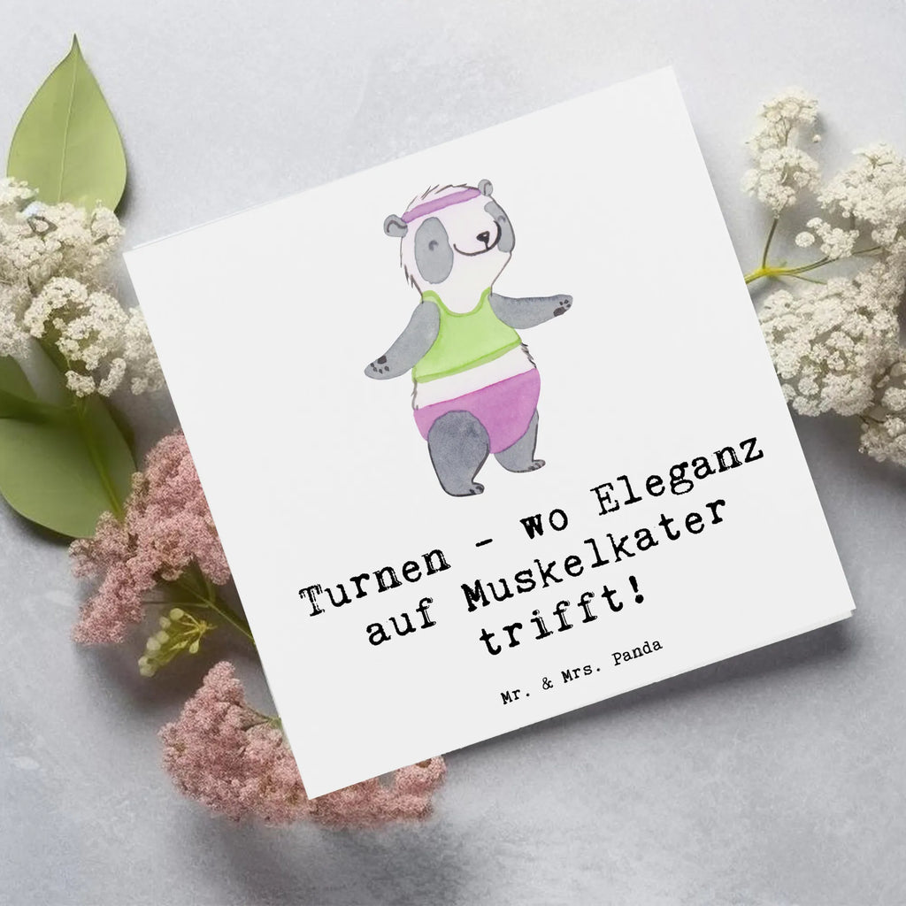 Deluxe Card Turnen - wo Eleganz auf Muskelkater trifft! Karte, Geburtstagskarte, Glückwunschkarte, Hochwertige Klappkarte, Hochwertige Grußkarte, Einladungskarte, Klappkarte, Hochzeitskarte, Grußkarte, Geschenk, Sport, Sportart, Hobby, Schenken, Danke, Dankeschön, Auszeichnung, Gewinn, Sportler