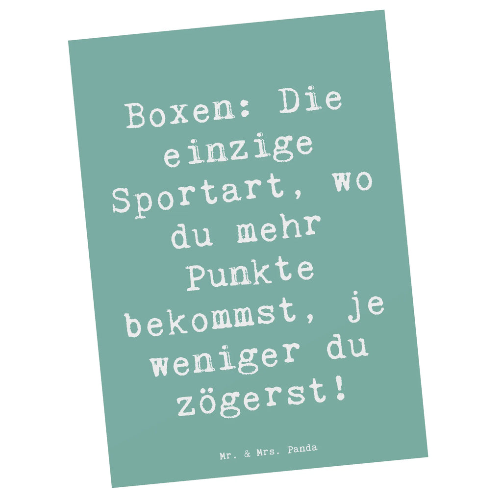 Postcard Saying Boxen: Die einzige Sportart, wo du mehr Punkte bekommst, je weniger du zögerst! Karte, Dankeskarte, Einladung, Einladungskarte, Einladungskarten Geburtstag, Ansichtskarten, Einladung Geburtstag, Ansichtskarte, Geschenkkarte, Grußkarte, Postkarte, Geburtstagskarte, Geschenk, Sport, Sportart, Hobby, Schenken, Danke, Dankeschön, Auszeichnung, Gewinn, Sportler