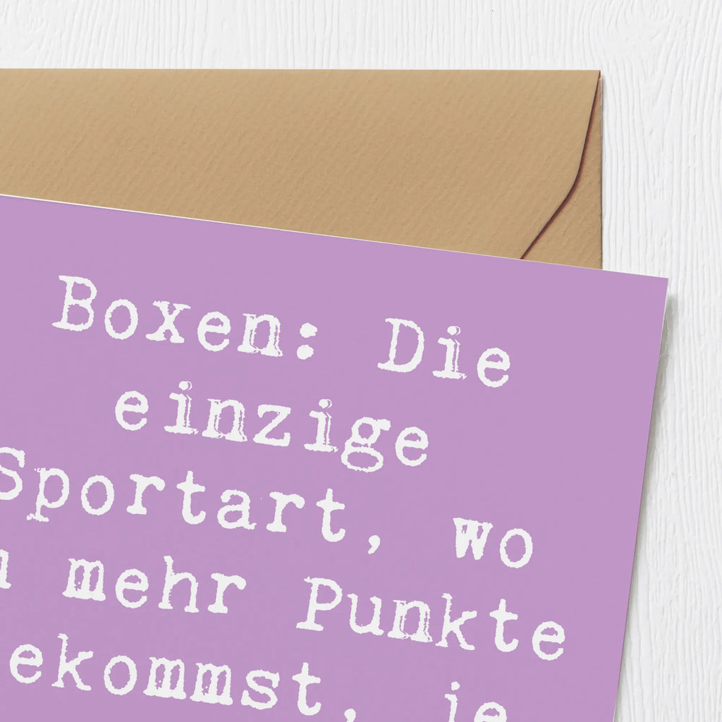Deluxe Card Saying Boxen: Die einzige Sportart, wo du mehr Punkte bekommst, je weniger du zögerst! Klappkarte, Hochzeitskarte, Glückwunschkarte, Hochwertige Grußkarte, Grußkarte, Einladungskarte, Geburtstagskarte, Karte, Hochwertige Klappkarte, Geschenk, Sport, Sportart, Hobby, Schenken, Danke, Dankeschön, Auszeichnung, Gewinn, Sportler