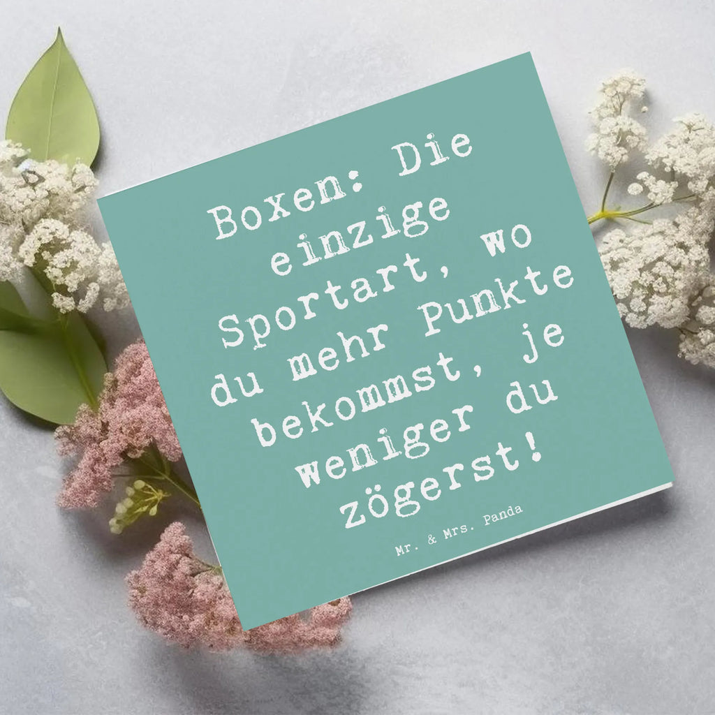 Deluxe Card Saying Boxen: Die einzige Sportart, wo du mehr Punkte bekommst, je weniger du zögerst! Klappkarte, Hochzeitskarte, Glückwunschkarte, Hochwertige Grußkarte, Grußkarte, Einladungskarte, Geburtstagskarte, Karte, Hochwertige Klappkarte, Geschenk, Sport, Sportart, Hobby, Schenken, Danke, Dankeschön, Auszeichnung, Gewinn, Sportler