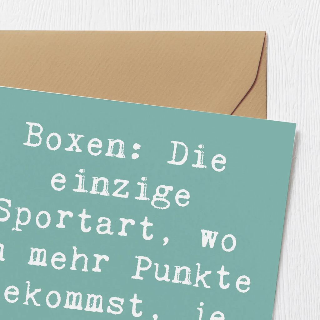 Deluxe Card Saying Boxen: Die einzige Sportart, wo du mehr Punkte bekommst, je weniger du zögerst! Klappkarte, Hochzeitskarte, Glückwunschkarte, Hochwertige Grußkarte, Grußkarte, Einladungskarte, Geburtstagskarte, Karte, Hochwertige Klappkarte, Geschenk, Sport, Sportart, Hobby, Schenken, Danke, Dankeschön, Auszeichnung, Gewinn, Sportler