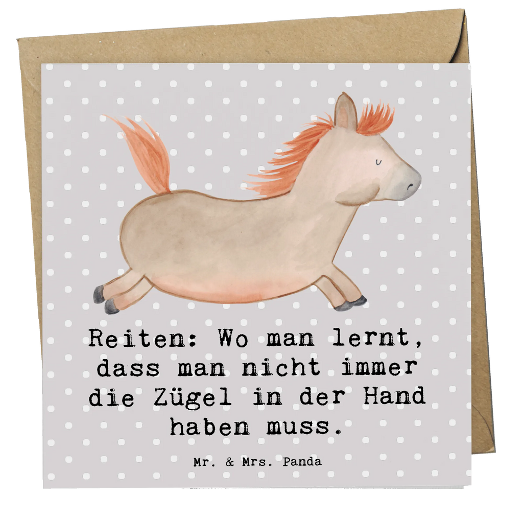 Deluxe Card Reiten: Wo man lernt, dass man nicht immer die Zügel in der Hand haben muss. Hochzeitskarte, Grußkarte, Geburtstagskarte, Klappkarte, Glückwunschkarte, Karte, Hochwertige Klappkarte, Einladungskarte, Hochwertige Grußkarte, Geschenk, Sport, Sportart, Hobby, Schenken, Danke, Dankeschön, Auszeichnung, Gewinn, Sportler