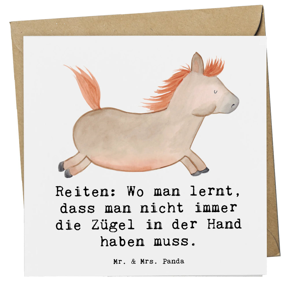 Deluxe Card Reiten: Wo man lernt, dass man nicht immer die Zügel in der Hand haben muss. Hochzeitskarte, Grußkarte, Geburtstagskarte, Klappkarte, Glückwunschkarte, Karte, Hochwertige Klappkarte, Einladungskarte, Hochwertige Grußkarte, Geschenk, Sport, Sportart, Hobby, Schenken, Danke, Dankeschön, Auszeichnung, Gewinn, Sportler