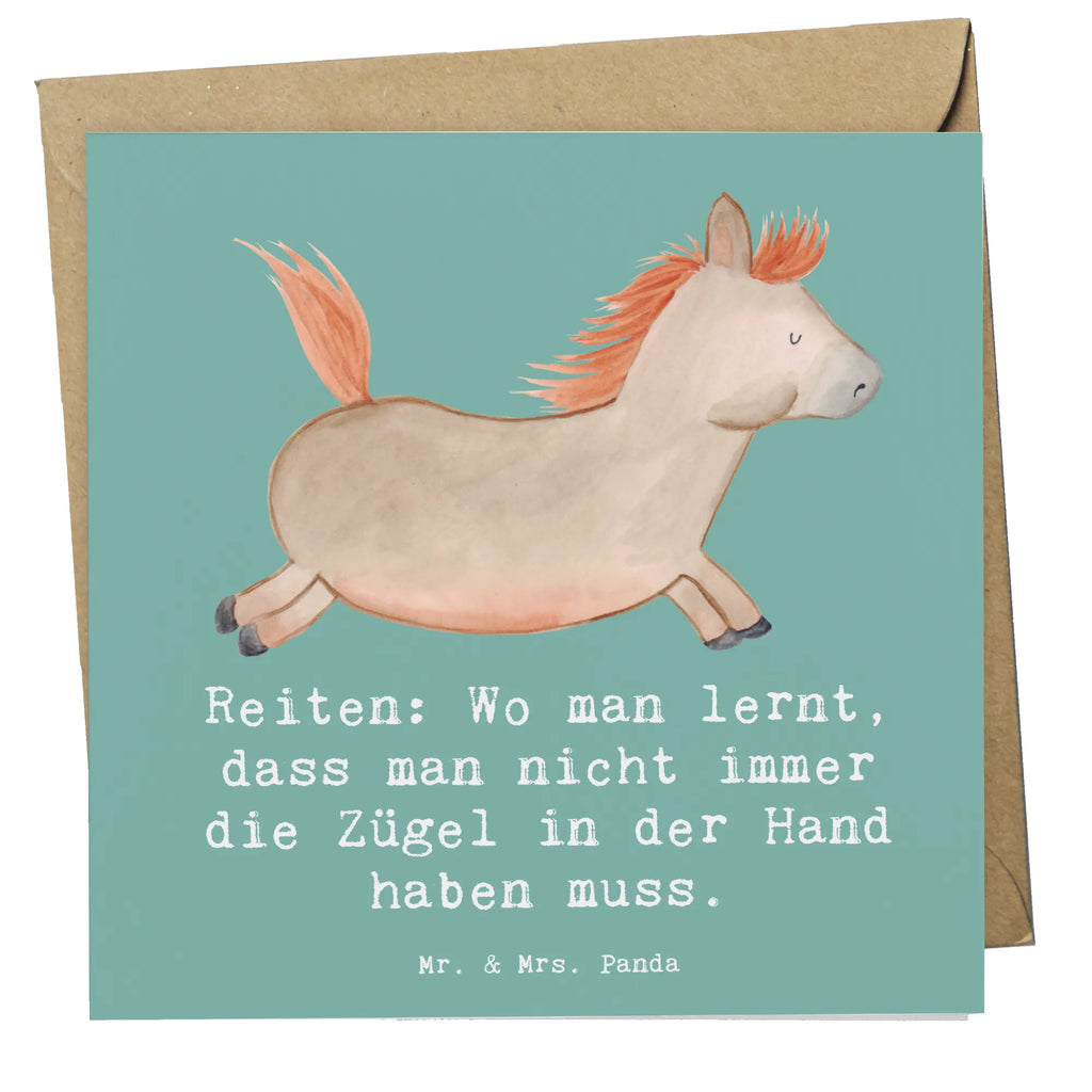 Deluxe Card Reiten: Wo man lernt, dass man nicht immer die Zügel in der Hand haben muss. Hochzeitskarte, Grußkarte, Geburtstagskarte, Klappkarte, Glückwunschkarte, Karte, Hochwertige Klappkarte, Einladungskarte, Hochwertige Grußkarte, Geschenk, Sport, Sportart, Hobby, Schenken, Danke, Dankeschön, Auszeichnung, Gewinn, Sportler