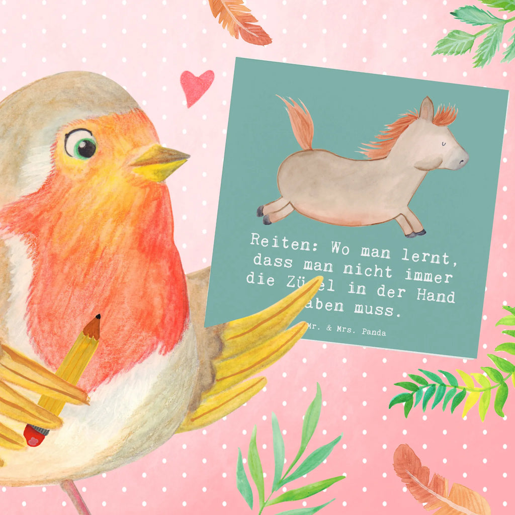 Deluxe Card Reiten: Wo man lernt, dass man nicht immer die Zügel in der Hand haben muss. Hochzeitskarte, Grußkarte, Geburtstagskarte, Klappkarte, Glückwunschkarte, Karte, Hochwertige Klappkarte, Einladungskarte, Hochwertige Grußkarte, Geschenk, Sport, Sportart, Hobby, Schenken, Danke, Dankeschön, Auszeichnung, Gewinn, Sportler