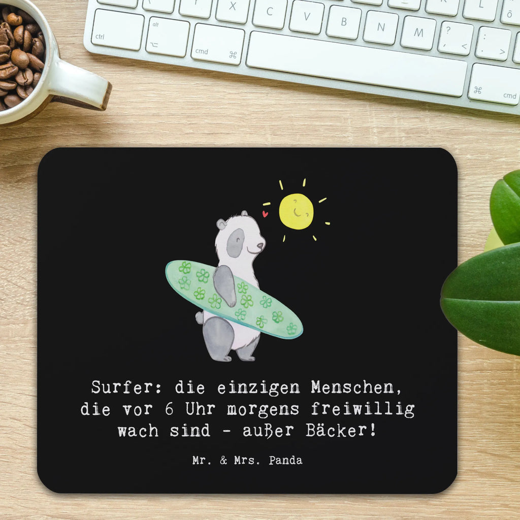 Mouse mat Surfer: die einzigen Menschen, die vor 6 Uhr morgens freiwillig wach sind - außer Bäcker! Mauspad, Mousepad, Einzigartiges Mauspad, Designer Mauspad, Mausunterlage, Computer zubehör, Büroausstattung, Arbeitszimmer, PC Zubehör, Mauspad Büro, Geschenk, Sport, Sportart, Hobby, Schenken, Danke, Dankeschön, Auszeichnung, Gewinn, Sportler