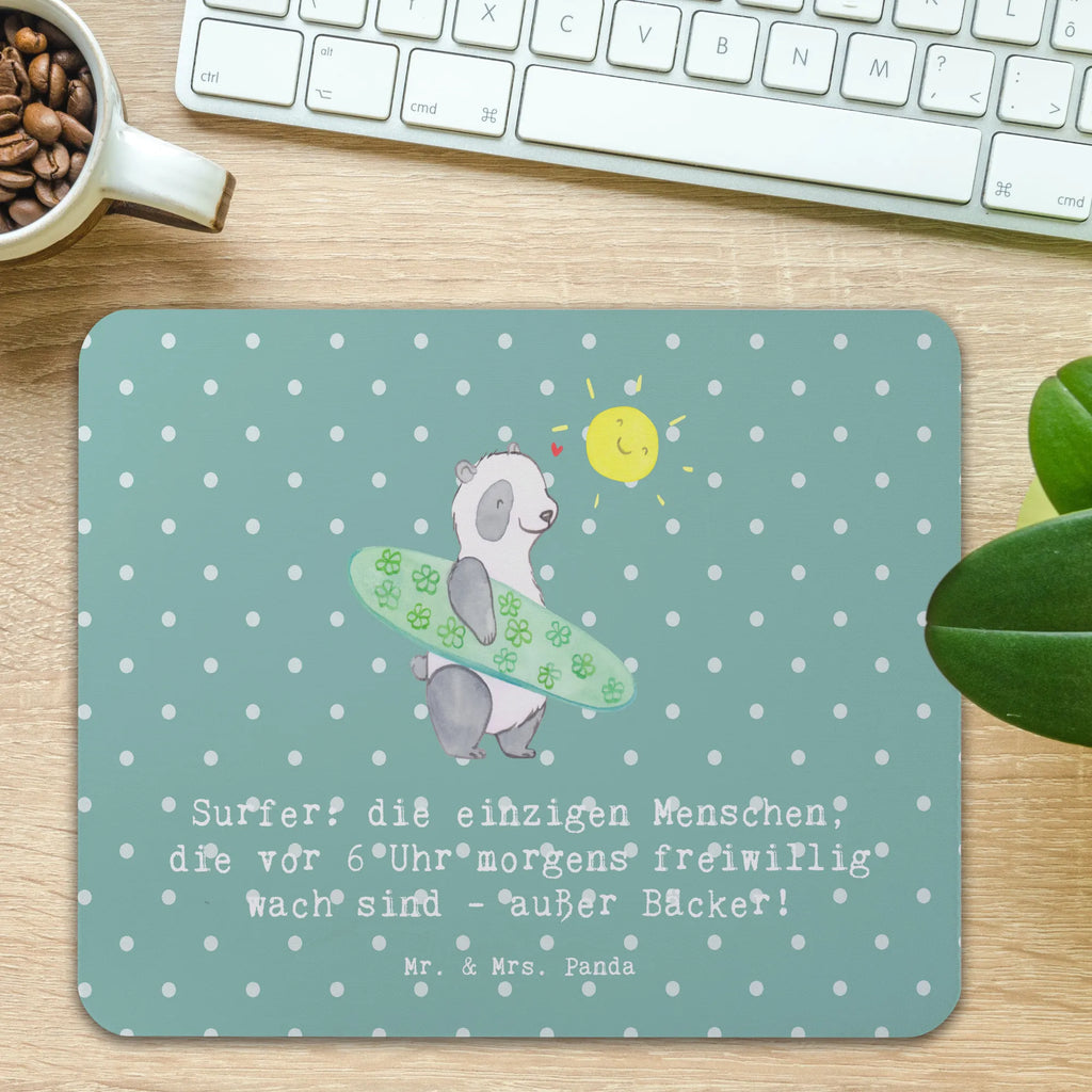 Mouse mat Surfer: die einzigen Menschen, die vor 6 Uhr morgens freiwillig wach sind - außer Bäcker! Mauspad, Mousepad, Einzigartiges Mauspad, Designer Mauspad, Mausunterlage, Computer zubehör, Büroausstattung, Arbeitszimmer, PC Zubehör, Mauspad Büro, Geschenk, Sport, Sportart, Hobby, Schenken, Danke, Dankeschön, Auszeichnung, Gewinn, Sportler