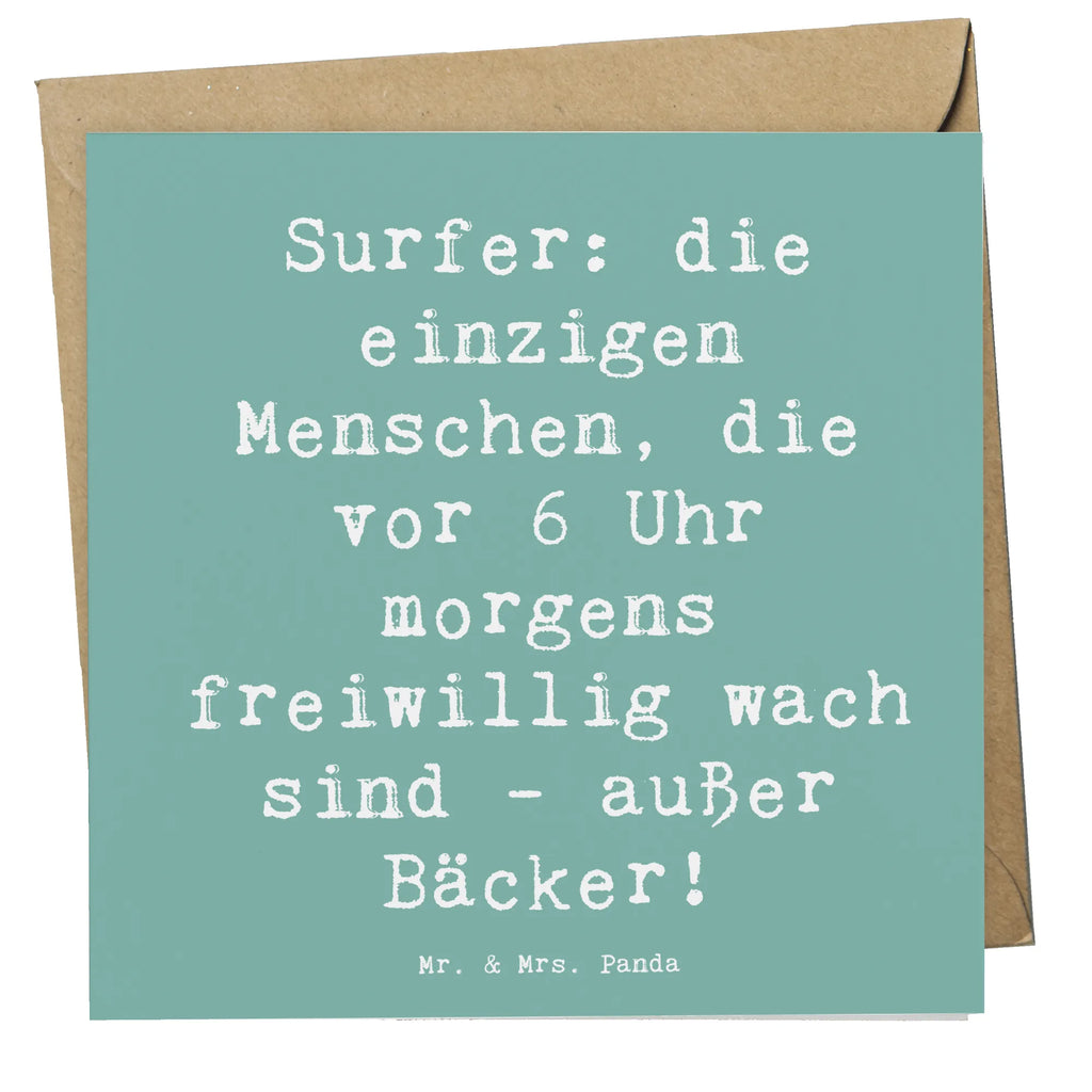 Deluxe Karte Spruch Surfen Frühaufsteher Grußkarte, Hochwertige Klappkarte, Geburtstagskarte, Glückwunschkarte, Klappkarte, Karte, Hochwertige Grußkarte, Einladungskarte, Hochzeitskarte, Geschenk, Sport, Sportart, Hobby, Schenken, Danke, Dankeschön, Auszeichnung, Gewinn, Sportler