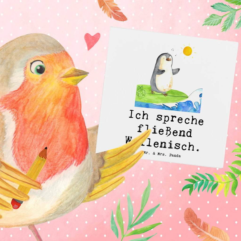 Deluxe Card Ich spreche fließend Wellenisch. Klappkarte, Karte, Hochzeitskarte, Einladungskarte, Geburtstagskarte, Hochwertige Klappkarte, Glückwunschkarte, Hochwertige Grußkarte, Grußkarte, Geschenk, Sport, Sportart, Hobby, Schenken, Danke, Dankeschön, Auszeichnung, Gewinn, Sportler