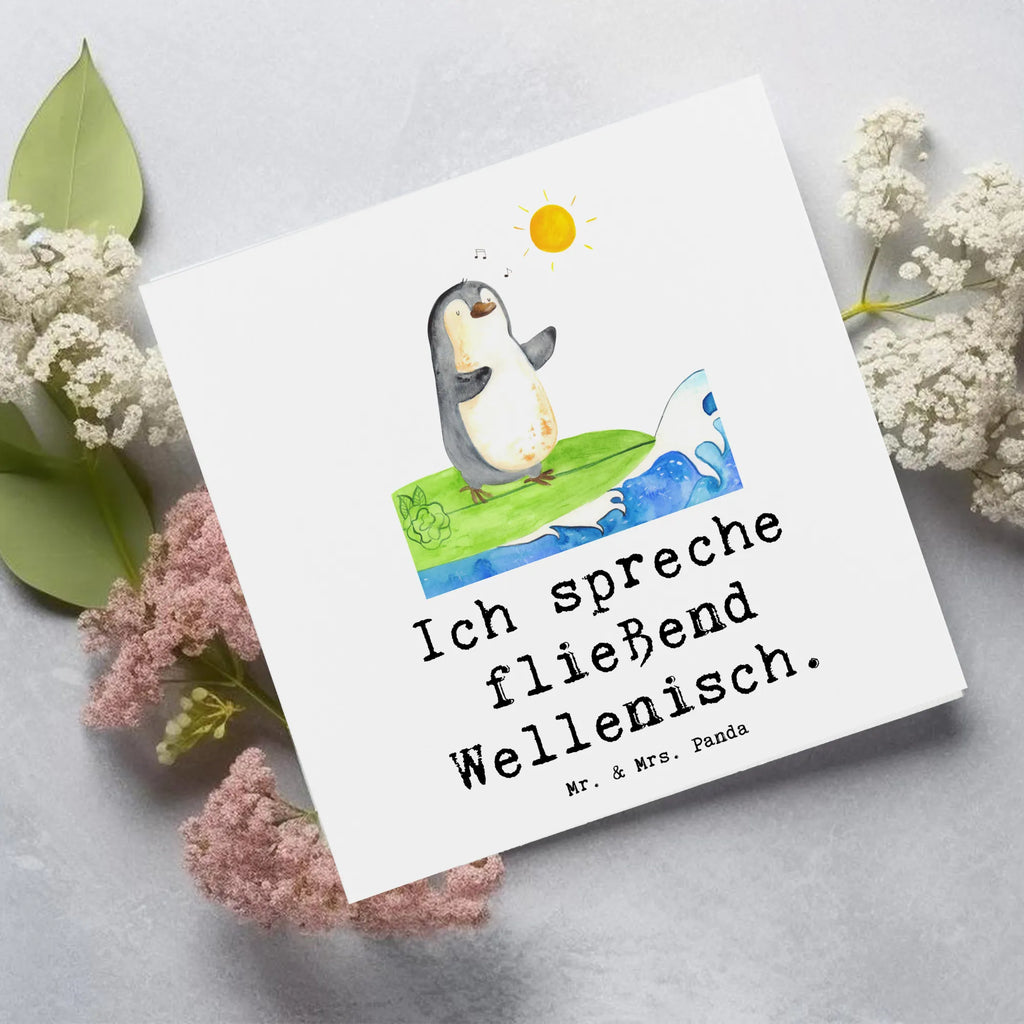 Deluxe Card Ich spreche fließend Wellenisch. Klappkarte, Karte, Hochzeitskarte, Einladungskarte, Geburtstagskarte, Hochwertige Klappkarte, Glückwunschkarte, Hochwertige Grußkarte, Grußkarte, Geschenk, Sport, Sportart, Hobby, Schenken, Danke, Dankeschön, Auszeichnung, Gewinn, Sportler