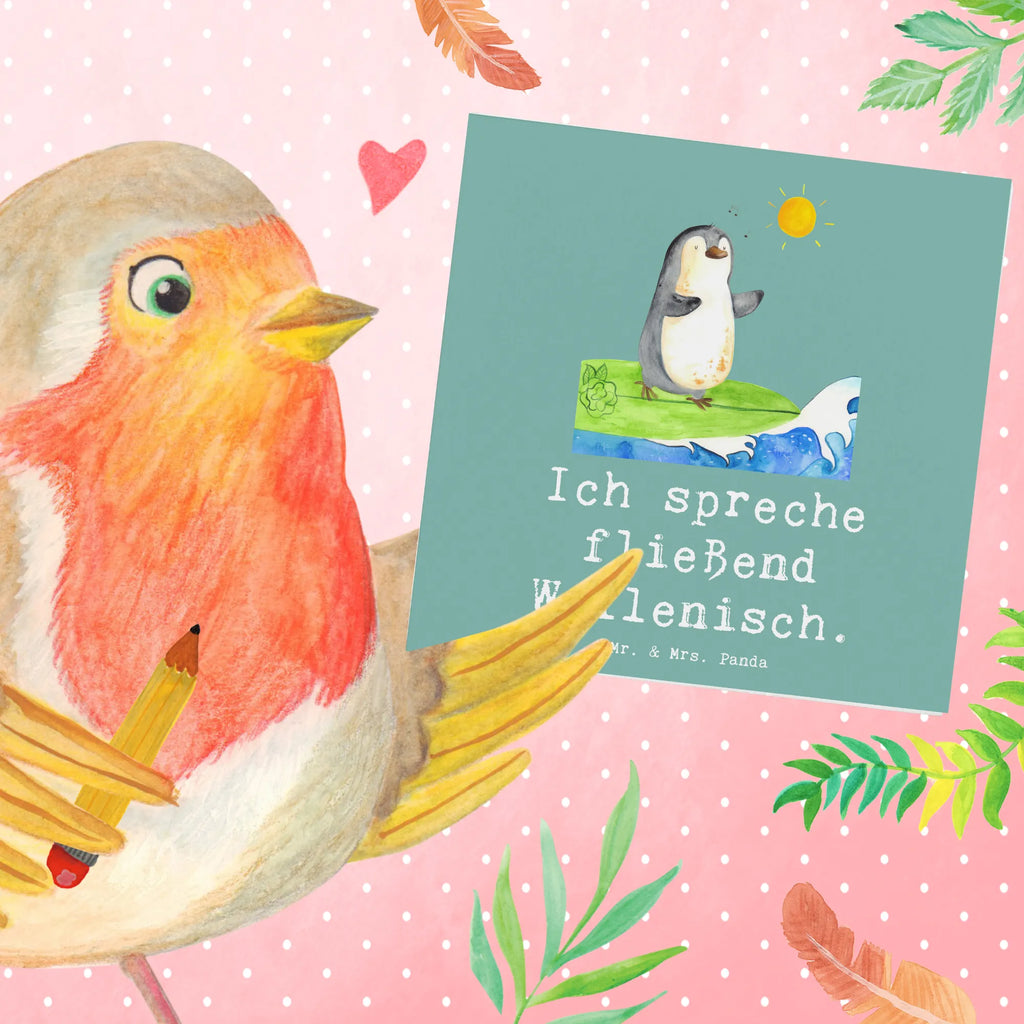 Deluxe Card Ich spreche fließend Wellenisch. Klappkarte, Karte, Hochzeitskarte, Einladungskarte, Geburtstagskarte, Hochwertige Klappkarte, Glückwunschkarte, Hochwertige Grußkarte, Grußkarte, Geschenk, Sport, Sportart, Hobby, Schenken, Danke, Dankeschön, Auszeichnung, Gewinn, Sportler