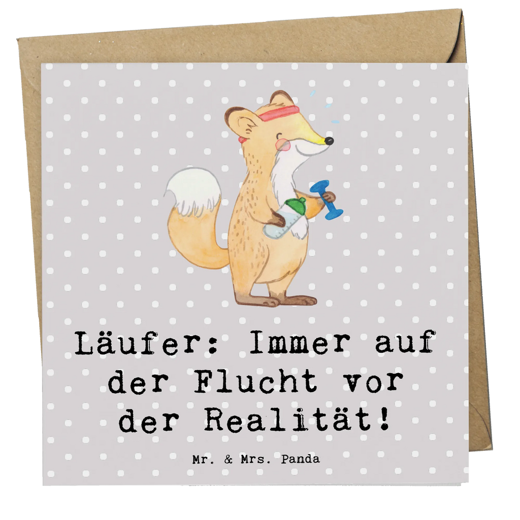 Deluxe Card Läufer: Immer auf der Flucht vor der Realität! Einladungskarte, Glückwunschkarte, Hochwertige Grußkarte, Hochzeitskarte, Grußkarte, Klappkarte, Geburtstagskarte, Hochwertige Klappkarte, Karte, Geschenk, Sport, Sportart, Hobby, Schenken, Danke, Dankeschön, Auszeichnung, Gewinn, Sportler