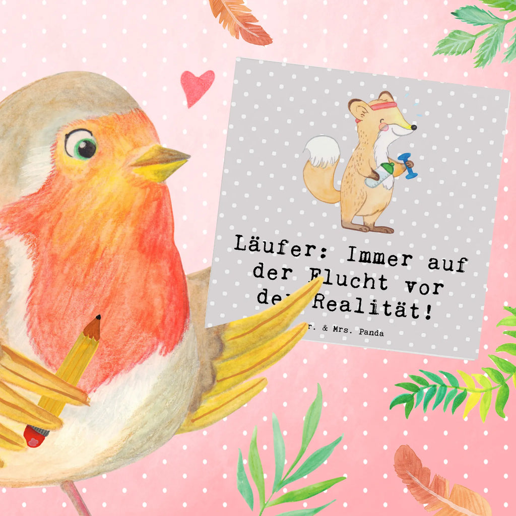 Deluxe Card Läufer: Immer auf der Flucht vor der Realität! Einladungskarte, Glückwunschkarte, Hochwertige Grußkarte, Hochzeitskarte, Grußkarte, Klappkarte, Geburtstagskarte, Hochwertige Klappkarte, Karte, Geschenk, Sport, Sportart, Hobby, Schenken, Danke, Dankeschön, Auszeichnung, Gewinn, Sportler