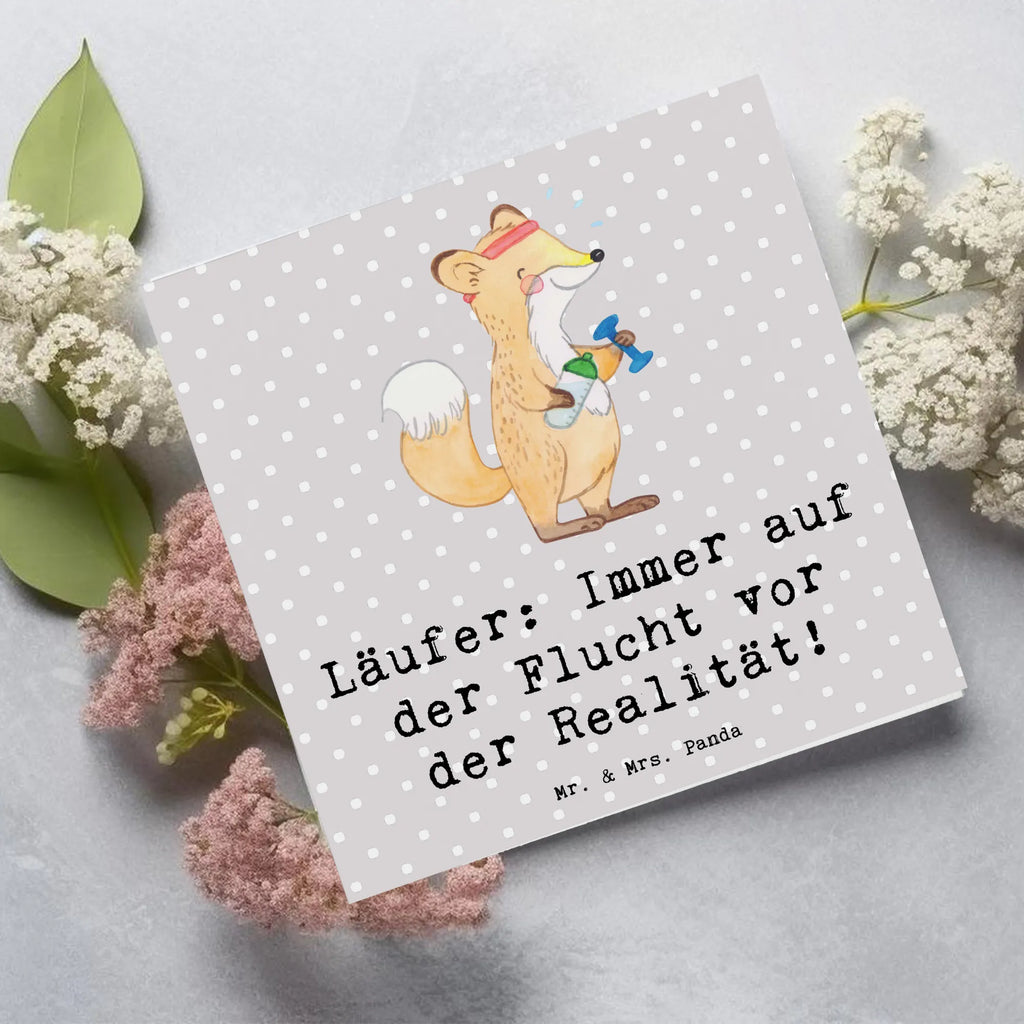 Deluxe Card Läufer: Immer auf der Flucht vor der Realität! Einladungskarte, Glückwunschkarte, Hochwertige Grußkarte, Hochzeitskarte, Grußkarte, Klappkarte, Geburtstagskarte, Hochwertige Klappkarte, Karte, Geschenk, Sport, Sportart, Hobby, Schenken, Danke, Dankeschön, Auszeichnung, Gewinn, Sportler
