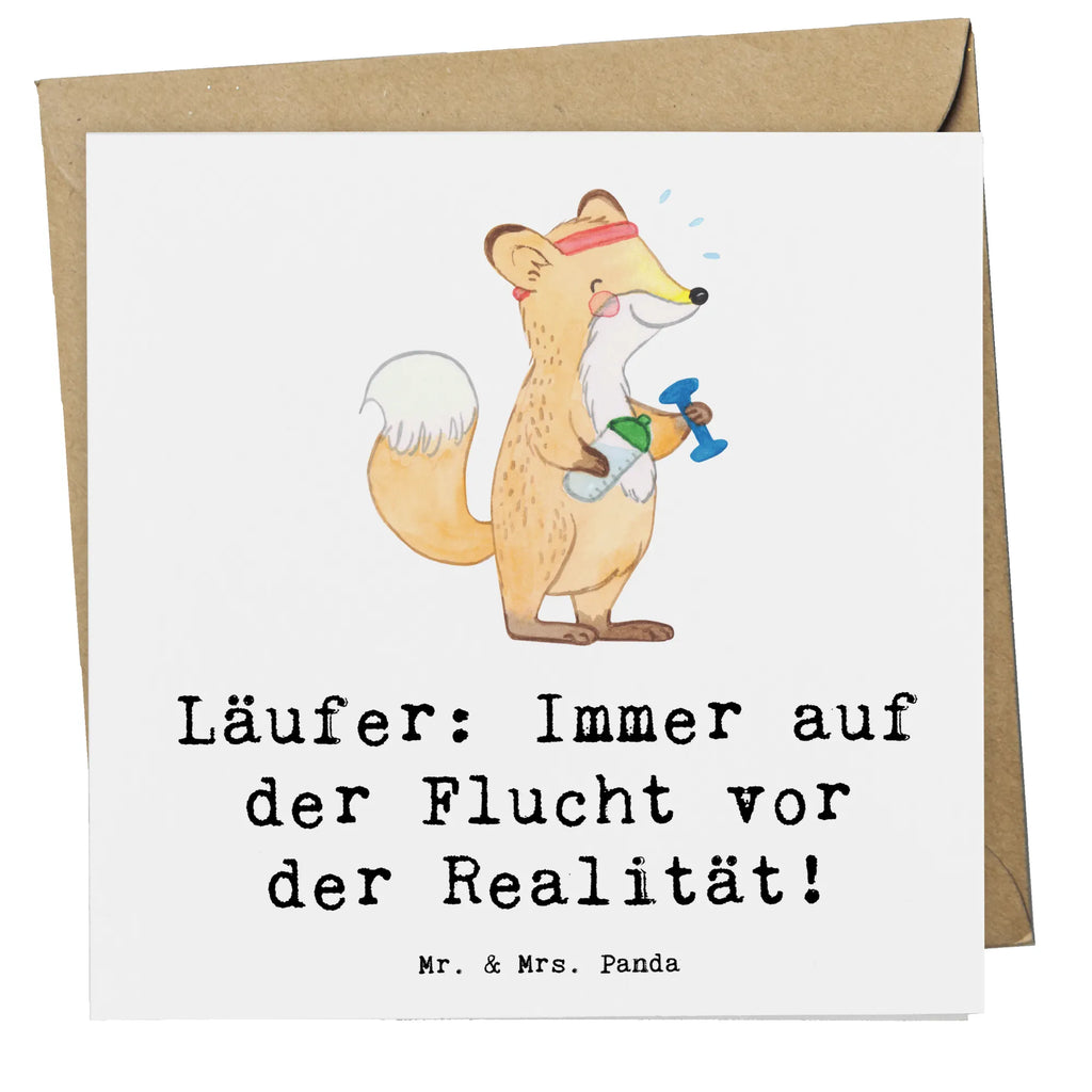Deluxe Card Läufer: Immer auf der Flucht vor der Realität! Einladungskarte, Glückwunschkarte, Hochwertige Grußkarte, Hochzeitskarte, Grußkarte, Klappkarte, Geburtstagskarte, Hochwertige Klappkarte, Karte, Geschenk, Sport, Sportart, Hobby, Schenken, Danke, Dankeschön, Auszeichnung, Gewinn, Sportler