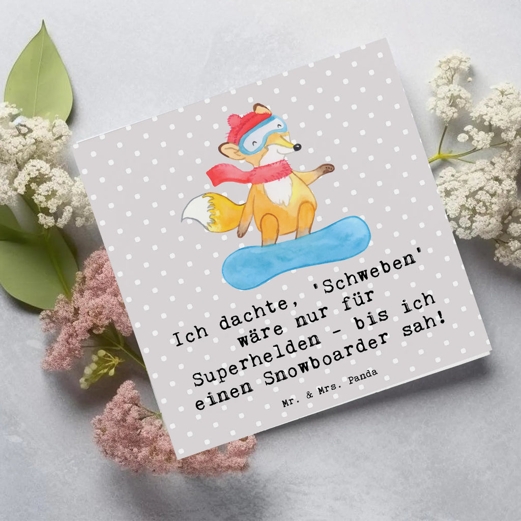 Deluxe Card Ich dachte, 'Schweben' wäre nur für Superhelden - bis ich einen Snowboarder sah! Karte, Grußkarte, Hochzeitskarte, Hochwertige Grußkarte, Einladungskarte, Glückwunschkarte, Geburtstagskarte, Klappkarte, Hochwertige Klappkarte, Geschenk, Sport, Sportart, Hobby, Schenken, Danke, Dankeschön, Auszeichnung, Gewinn, Sportler