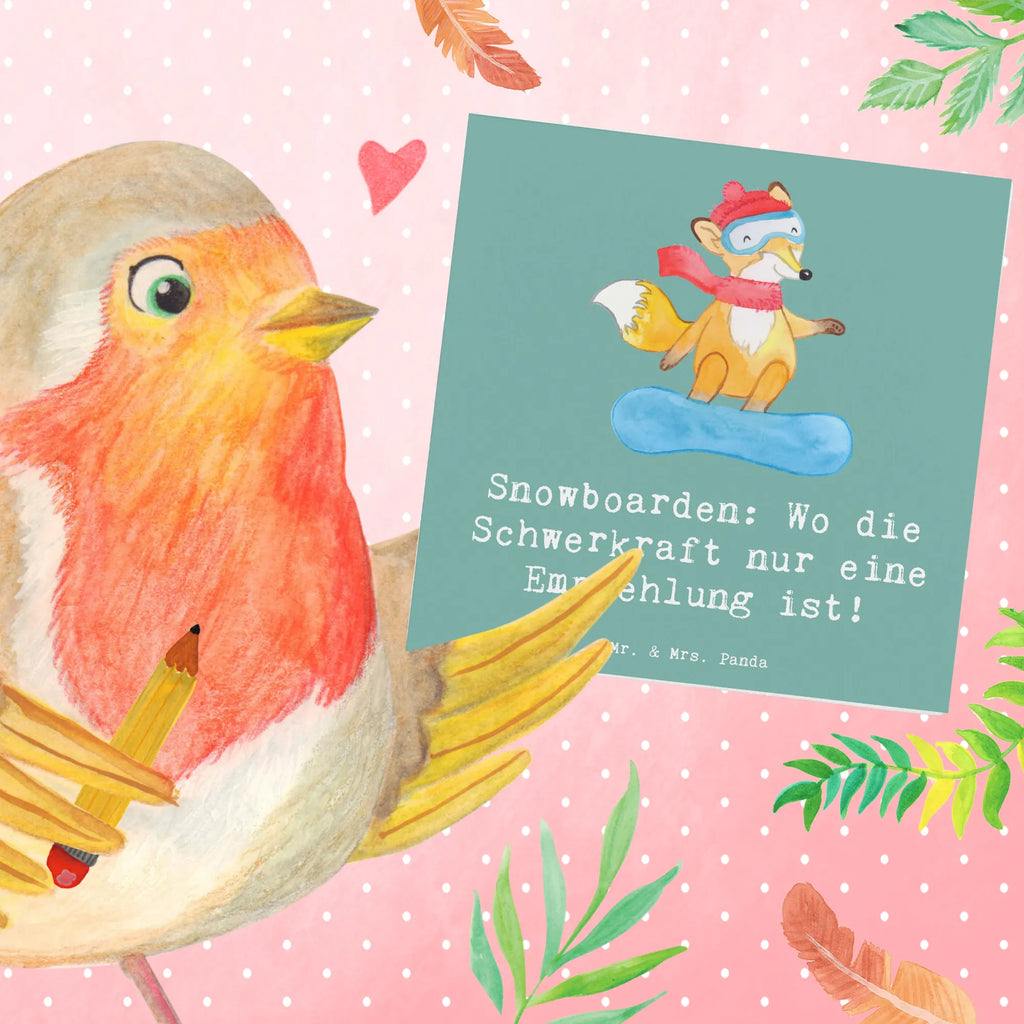 Deluxe Karte Snowboarden: Wo die Schwerkraft nur eine Empfehlung ist! Karte, Hochzeitskarte, Einladungskarte, Klappkarte, Grußkarte, Geburtstagskarte, Hochwertige Grußkarte, Hochwertige Klappkarte, Glückwunschkarte, Geschenk, Sport, Sportart, Hobby, Schenken, Danke, Dankeschön, Auszeichnung, Gewinn, Sportler