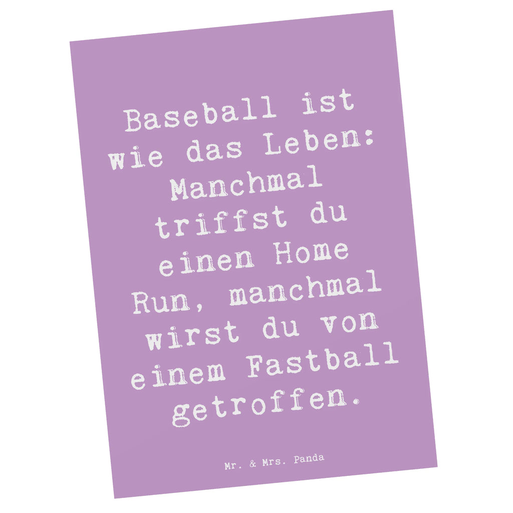 Postcard Saying Baseball ist wie das Leben: Manchmal triffst du einen Home Run, manchmal wirst du von einem Fastball getroffen. Grußkarte, Geburtstagskarte, Ansichtskarte, Geschenkkarte, Postkarte, Dankeskarte, Ansichtskarten, Karte, Einladungskarten Geburtstag, Einladungskarte, Einladung Geburtstag, Einladung, Geschenk, Sport, Sportart, Hobby, Schenken, Danke, Dankeschön, Auszeichnung, Gewinn, Sportler