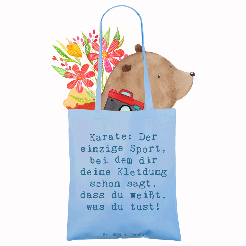 Tragetasche Spruch Karate Kleidung Beuteltasche, Beutel, Einkaufstasche, Jutebeutel, Stoffbeutel, Tasche, Shopper, Umhängetasche, Strandtasche, Schultertasche, Stofftasche, Tragetasche, Badetasche, Jutetasche, Einkaufstüte, Laptoptasche, Geschenk, Sport, Sportart, Hobby, Schenken, Danke, Dankeschön, Auszeichnung, Gewinn, Sportler