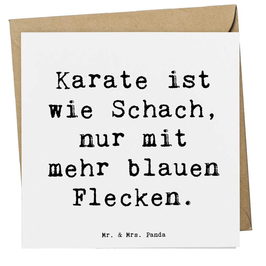 Deluxe Card Saying Karate ist wie Schach, nur mit mehr blauen Flecken. Hochwertige Klappkarte, Glückwunschkarte, Grußkarte, Hochzeitskarte, Geburtstagskarte, Karte, Einladungskarte, Hochwertige Grußkarte, Klappkarte, Geschenk, Sport, Sportart, Hobby, Schenken, Danke, Dankeschön, Auszeichnung, Gewinn, Sportler