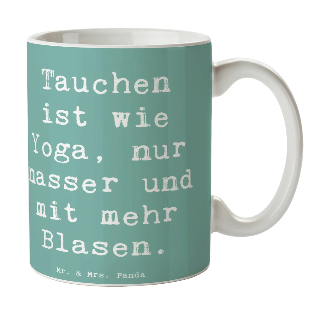 Mug Saying Tauchen ist wie Yoga, nur nasser und mit mehr Blasen. Porzellantasse, Tasse, Tasse mit Motiven, Teetasse, Tasse mit Zitaten, Keramiktasse, Bürotasse, Geschenktasse, Kaffeetasse, Geschenk, Sport, Sportart, Hobby, Schenken, Danke, Dankeschön, Auszeichnung, Gewinn, Sportler