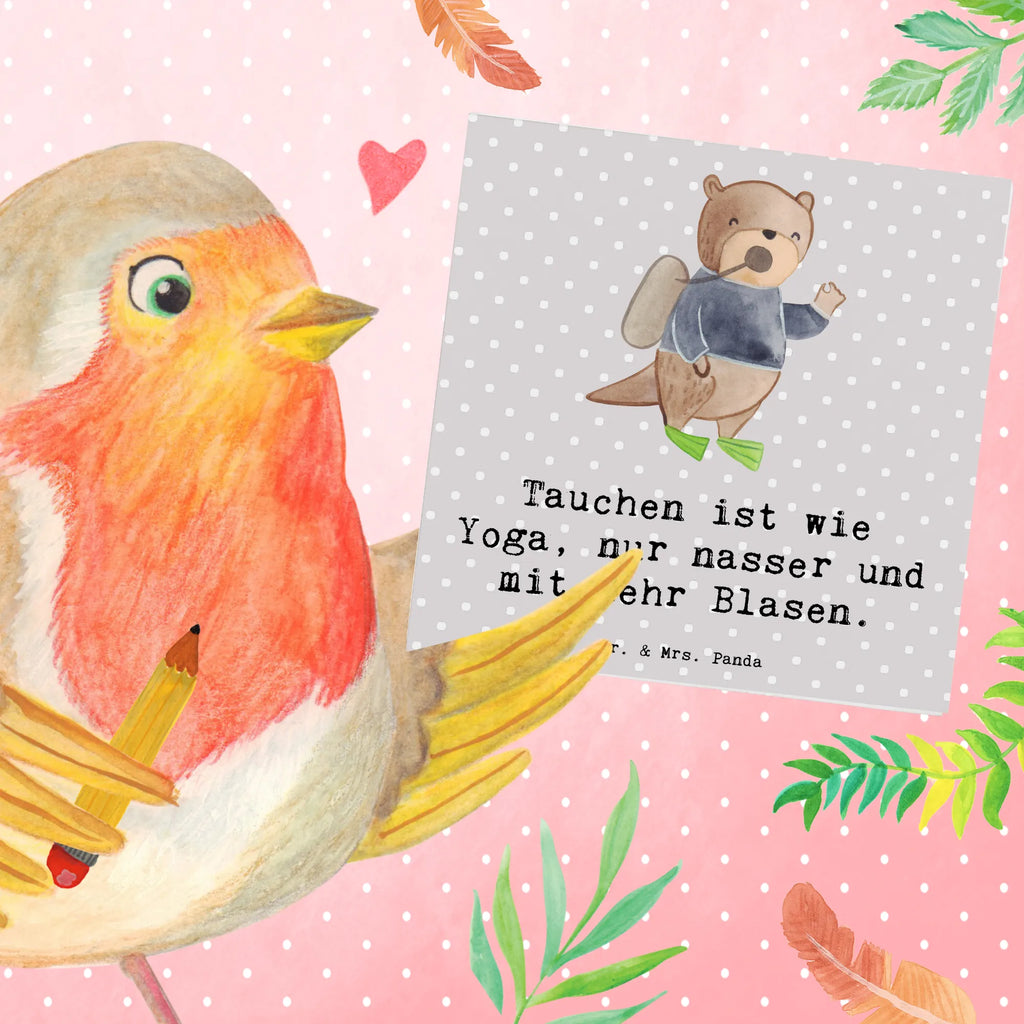 Deluxe Card Tauchen ist wie Yoga, nur nasser und mit mehr Blasen. Grußkarte, Geburtstagskarte, Hochwertige Grußkarte, Glückwunschkarte, Karte, Hochzeitskarte, Hochwertige Klappkarte, Einladungskarte, Klappkarte, Geschenk, Sport, Sportart, Hobby, Schenken, Danke, Dankeschön, Auszeichnung, Gewinn, Sportler