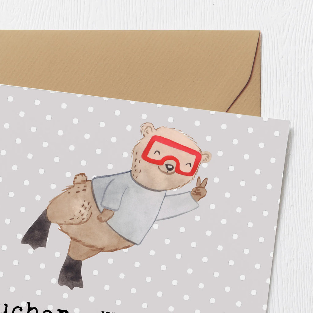 Deluxe Card Taucher: Weil auch Fische Zuschauer brauchen! Hochwertige Klappkarte, Grußkarte, Karte, Glückwunschkarte, Geburtstagskarte, Hochzeitskarte, Einladungskarte, Hochwertige Grußkarte, Klappkarte, Geschenk, Sport, Sportart, Hobby, Schenken, Danke, Dankeschön, Auszeichnung, Gewinn, Sportler