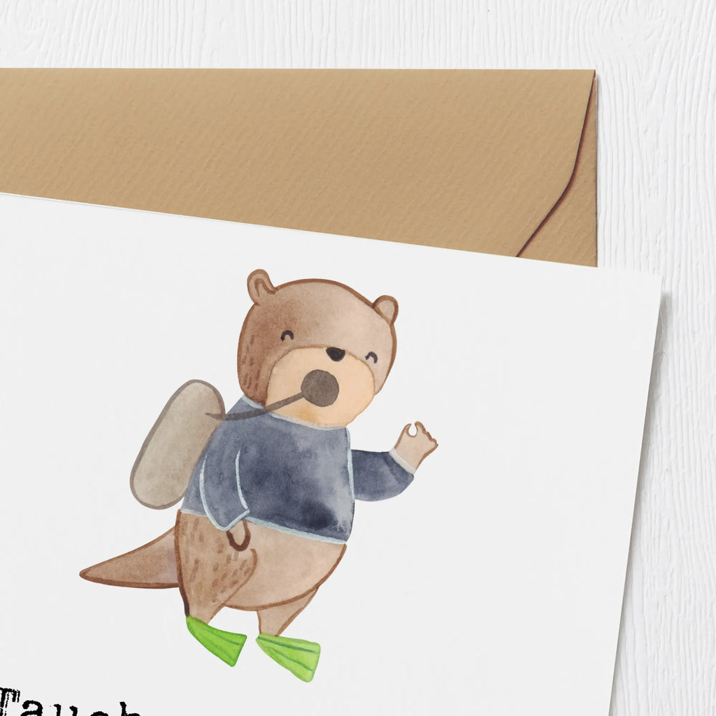 Deluxe Card Tauchen ist wie Yoga, nur nasser und mit mehr Blasen. Grußkarte, Geburtstagskarte, Hochwertige Grußkarte, Glückwunschkarte, Karte, Hochzeitskarte, Hochwertige Klappkarte, Einladungskarte, Klappkarte, Geschenk, Sport, Sportart, Hobby, Schenken, Danke, Dankeschön, Auszeichnung, Gewinn, Sportler