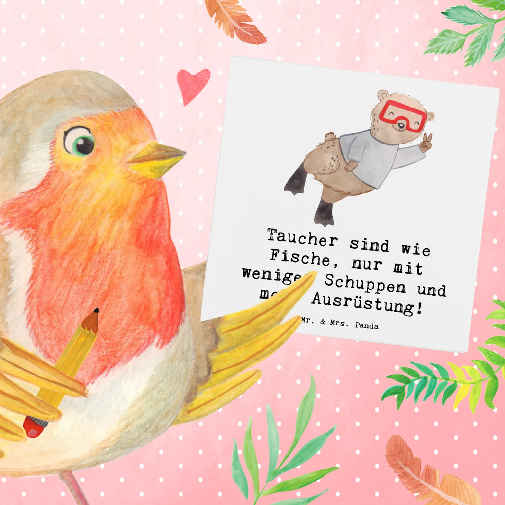 Deluxe Card Taucher sind wie Fische, nur mit weniger Schuppen und mehr Ausrüstung! Einladungskarte, Karte, Grußkarte, Hochzeitskarte, Hochwertige Klappkarte, Klappkarte, Glückwunschkarte, Hochwertige Grußkarte, Geburtstagskarte, Geschenk, Sport, Sportart, Hobby, Schenken, Danke, Dankeschön, Auszeichnung, Gewinn, Sportler