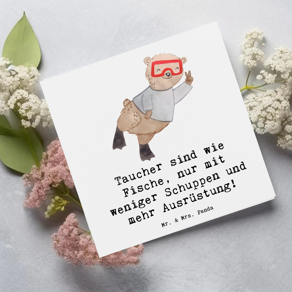 Deluxe Card Taucher sind wie Fische, nur mit weniger Schuppen und mehr Ausrüstung! Einladungskarte, Karte, Grußkarte, Hochzeitskarte, Hochwertige Klappkarte, Klappkarte, Glückwunschkarte, Hochwertige Grußkarte, Geburtstagskarte, Geschenk, Sport, Sportart, Hobby, Schenken, Danke, Dankeschön, Auszeichnung, Gewinn, Sportler