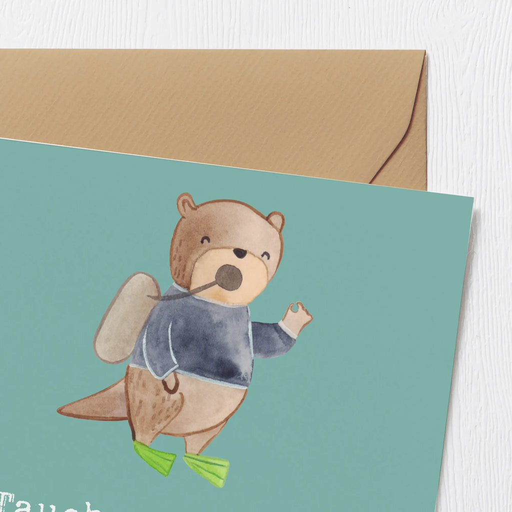 Deluxe Card Tauchen ist wie Yoga, nur nasser und mit mehr Blasen. Grußkarte, Geburtstagskarte, Hochwertige Grußkarte, Glückwunschkarte, Karte, Hochzeitskarte, Hochwertige Klappkarte, Einladungskarte, Klappkarte, Geschenk, Sport, Sportart, Hobby, Schenken, Danke, Dankeschön, Auszeichnung, Gewinn, Sportler