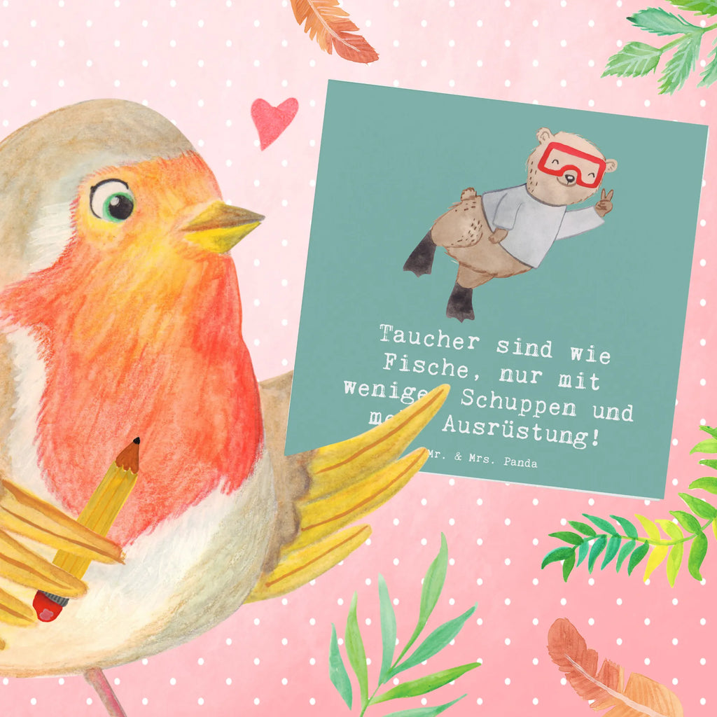 Deluxe Card Taucher sind wie Fische, nur mit weniger Schuppen und mehr Ausrüstung! Einladungskarte, Karte, Grußkarte, Hochzeitskarte, Hochwertige Klappkarte, Klappkarte, Glückwunschkarte, Hochwertige Grußkarte, Geburtstagskarte, Geschenk, Sport, Sportart, Hobby, Schenken, Danke, Dankeschön, Auszeichnung, Gewinn, Sportler