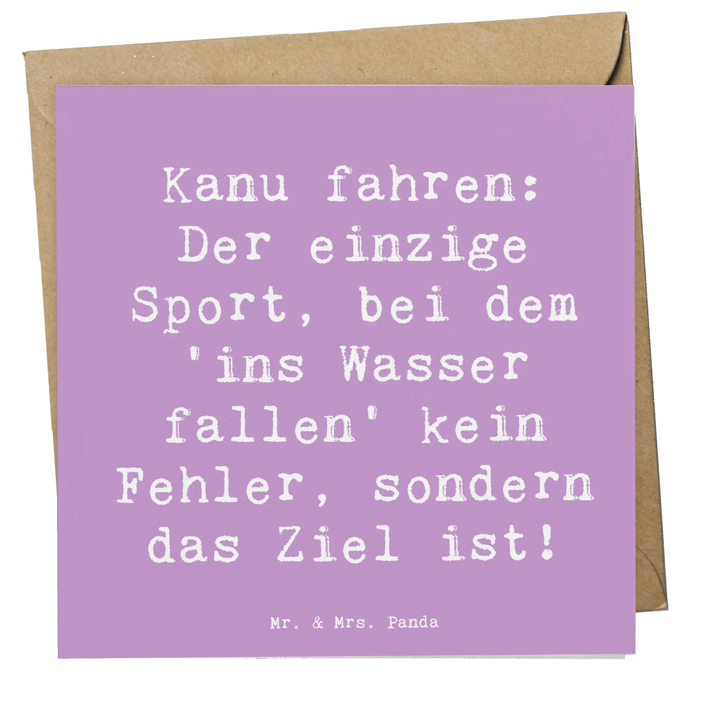 Deluxe Card Saying Kanu fahren: Der einzige Sport, bei dem 'ins Wasser fallen' kein Fehler, sondern das Ziel ist! Grußkarte, Klappkarte, Karte, Glückwunschkarte, Hochwertige Klappkarte, Einladungskarte, Geburtstagskarte, Hochwertige Grußkarte, Hochzeitskarte, Geschenk, Sport, Sportart, Hobby, Schenken, Danke, Dankeschön, Auszeichnung, Gewinn, Sportler