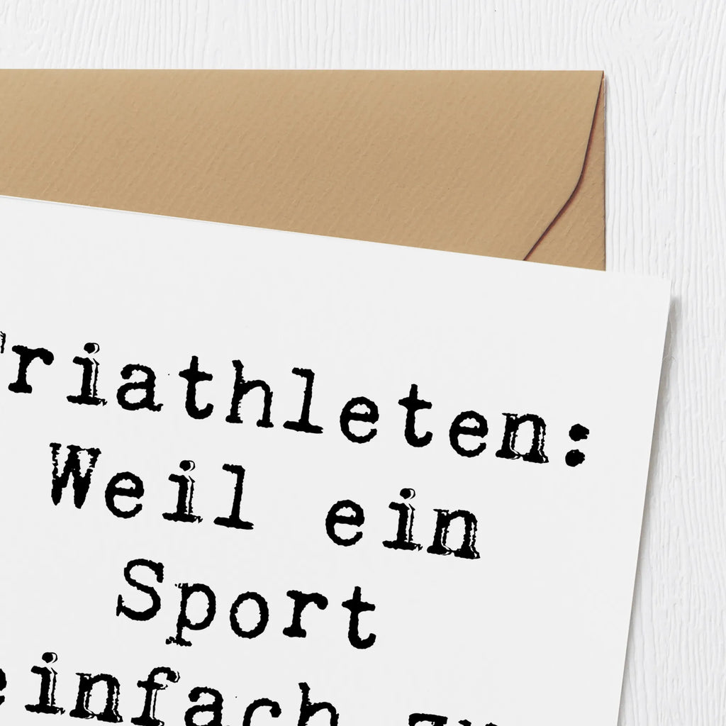 Deluxe Karte Spruch Triathlon Helden Klappkarte, Karte, Grußkarte, Glückwunschkarte, Geburtstagskarte, Hochzeitskarte, Hochwertige Grußkarte, Einladungskarte, Hochwertige Klappkarte, Geschenk, Sport, Sportart, Hobby, Schenken, Danke, Dankeschön, Auszeichnung, Gewinn, Sportler