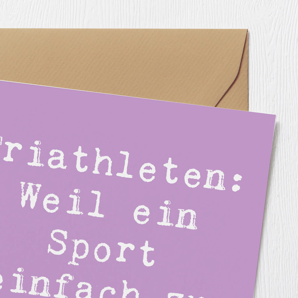 Deluxe Karte Spruch Triathlon Helden Klappkarte, Karte, Grußkarte, Glückwunschkarte, Geburtstagskarte, Hochzeitskarte, Hochwertige Grußkarte, Einladungskarte, Hochwertige Klappkarte, Geschenk, Sport, Sportart, Hobby, Schenken, Danke, Dankeschön, Auszeichnung, Gewinn, Sportler