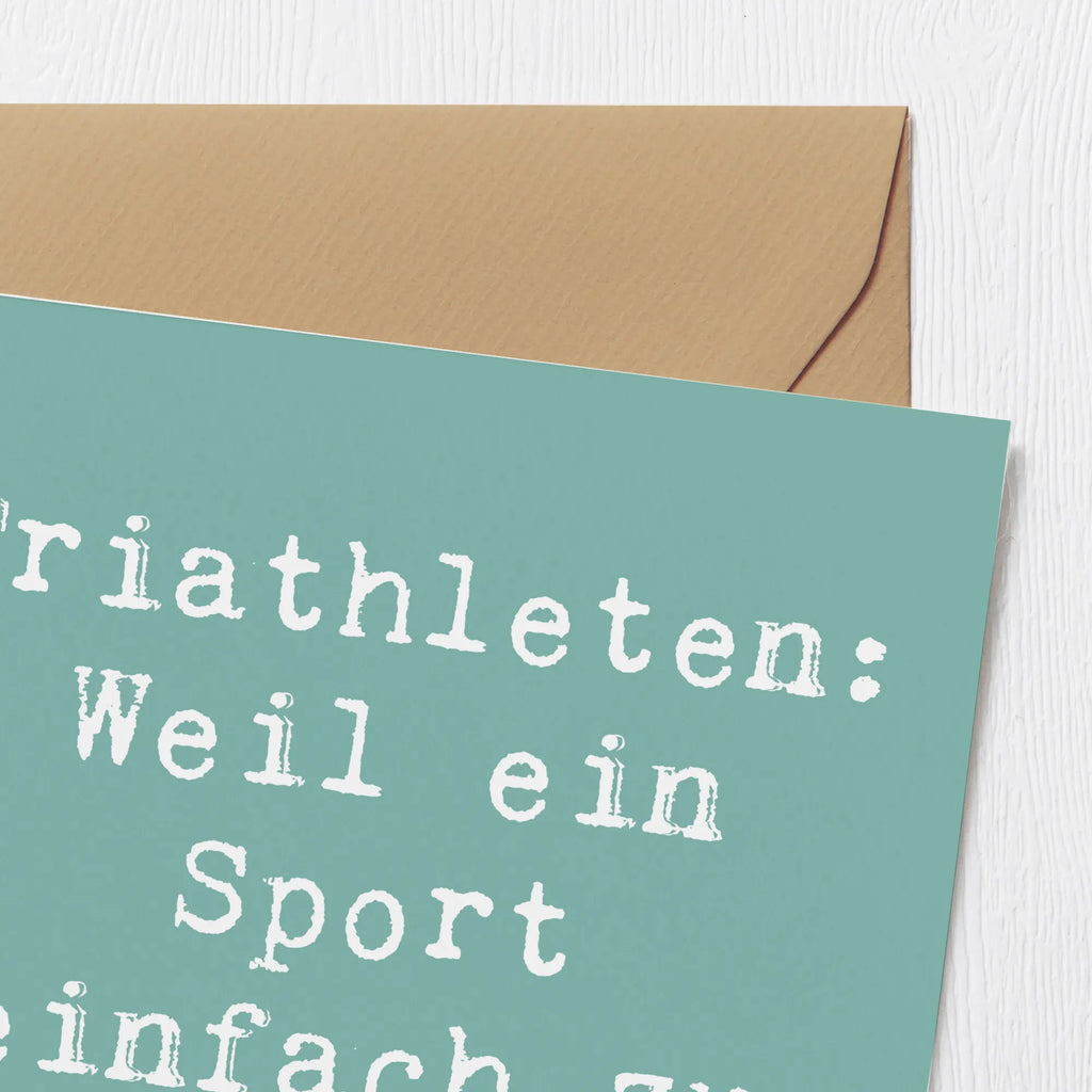 Deluxe Karte Spruch Triathlon Helden Klappkarte, Karte, Grußkarte, Glückwunschkarte, Geburtstagskarte, Hochzeitskarte, Hochwertige Grußkarte, Einladungskarte, Hochwertige Klappkarte, Geschenk, Sport, Sportart, Hobby, Schenken, Danke, Dankeschön, Auszeichnung, Gewinn, Sportler