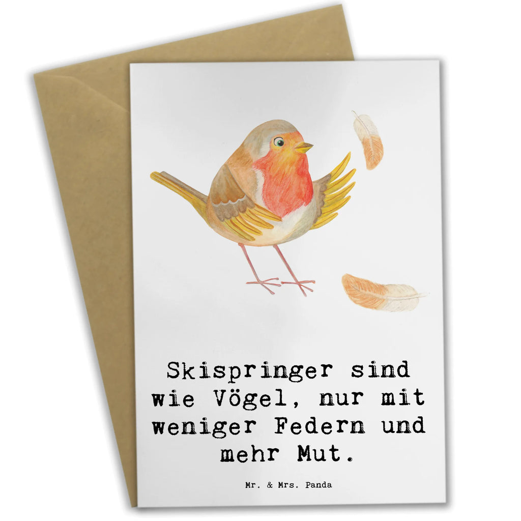 Greetings card Skispringer sind wie Vögel, nur mit weniger Federn und mehr Mut. Einladungskarte, Karte, Ansichtskarten, Grußkarte, Klappkarte, Geburtstagskarte, Hochzeitskarte, Glückwunschkarte, Geschenk, Sport, Sportart, Hobby, Schenken, Danke, Dankeschön, Auszeichnung, Gewinn, Sportler