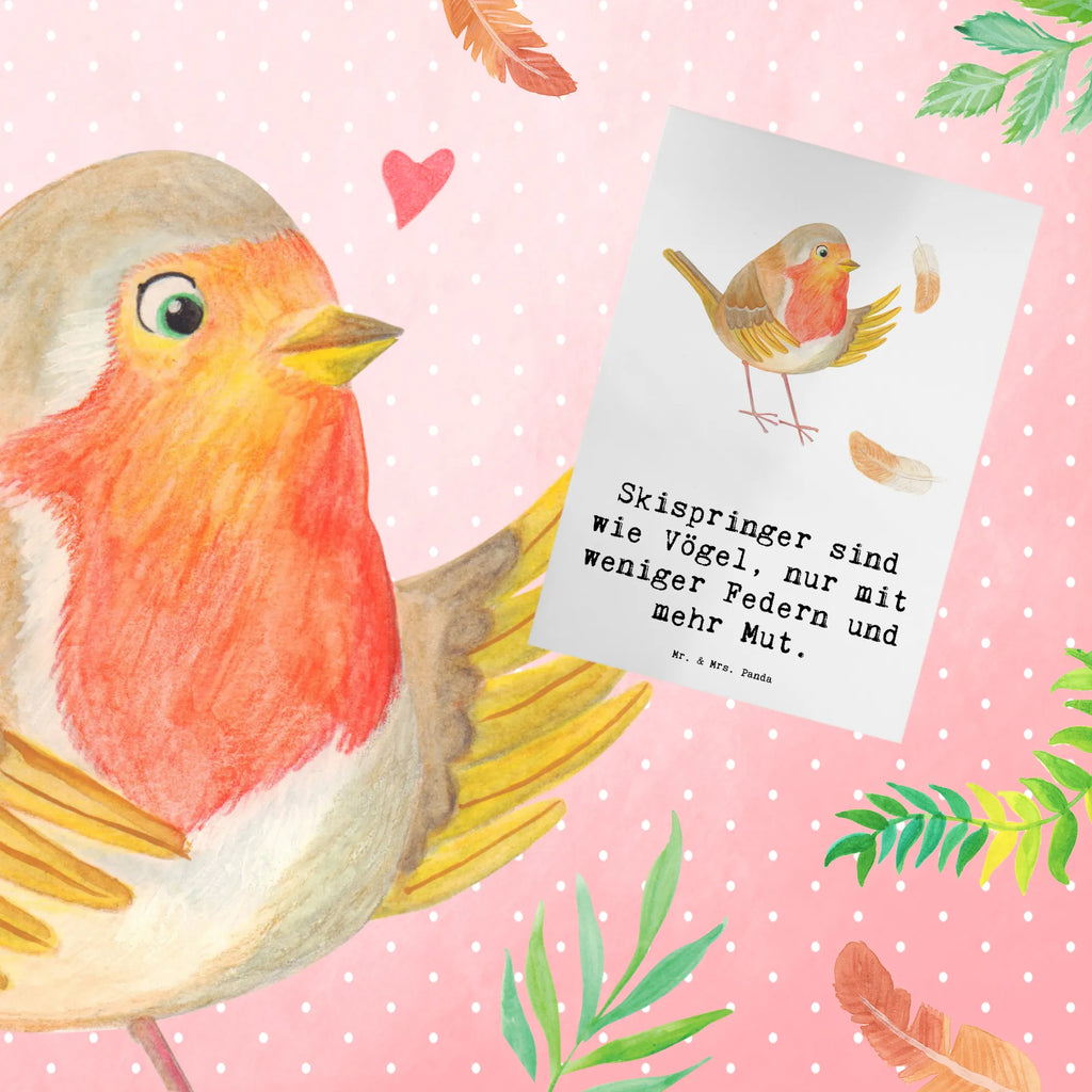 Greetings card Skispringer sind wie Vögel, nur mit weniger Federn und mehr Mut. Einladungskarte, Karte, Ansichtskarten, Grußkarte, Klappkarte, Geburtstagskarte, Hochzeitskarte, Glückwunschkarte, Geschenk, Sport, Sportart, Hobby, Schenken, Danke, Dankeschön, Auszeichnung, Gewinn, Sportler