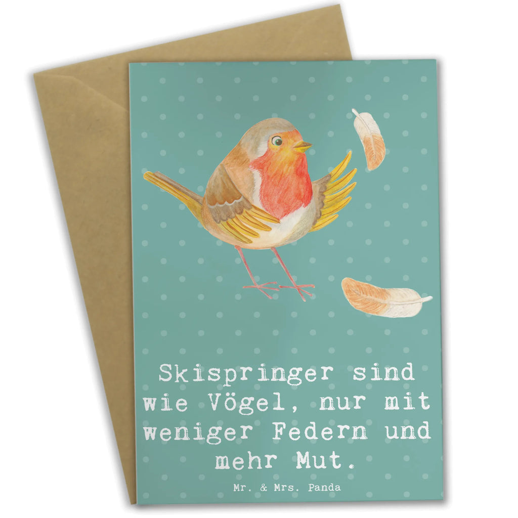 Greetings card Skispringer sind wie Vögel, nur mit weniger Federn und mehr Mut. Einladungskarte, Karte, Ansichtskarten, Grußkarte, Klappkarte, Geburtstagskarte, Hochzeitskarte, Glückwunschkarte, Geschenk, Sport, Sportart, Hobby, Schenken, Danke, Dankeschön, Auszeichnung, Gewinn, Sportler