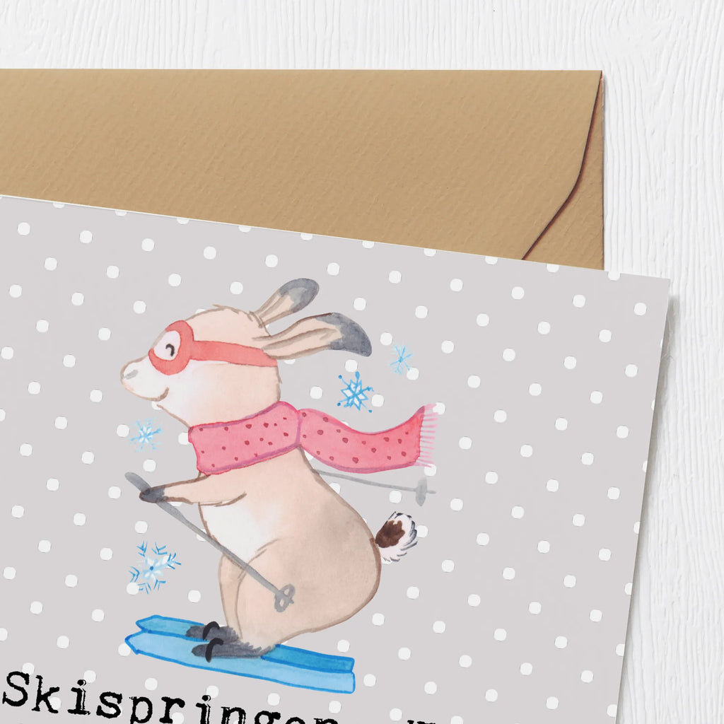 Deluxe Card Skispringen: Wo Fliegen zur Routine wird und Landen zur Kunst. Einladungskarte, Klappkarte, Grußkarte, Hochwertige Klappkarte, Glückwunschkarte, Hochwertige Grußkarte, Geburtstagskarte, Karte, Hochzeitskarte, Geschenk, Sport, Sportart, Hobby, Schenken, Danke, Dankeschön, Auszeichnung, Gewinn, Sportler