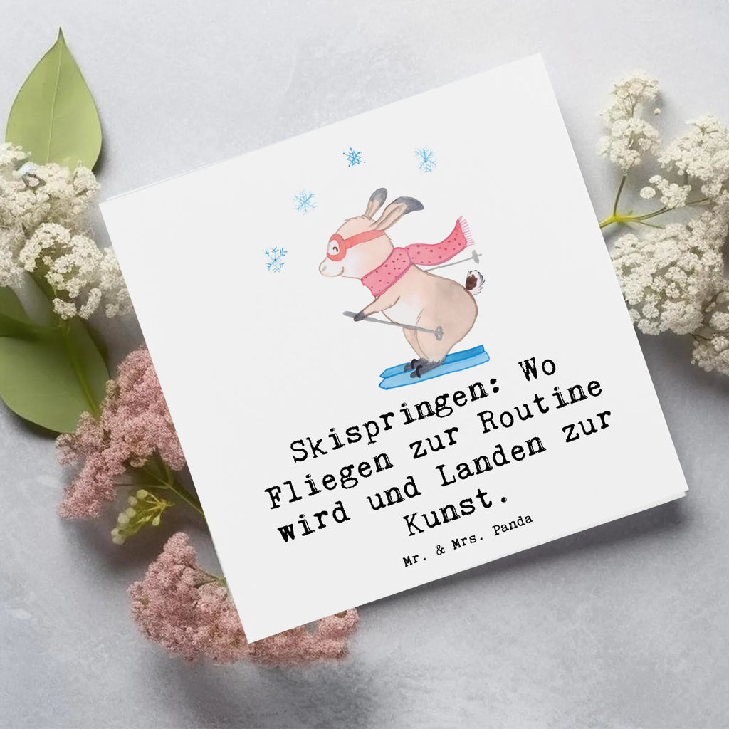 Deluxe Card Skispringen: Wo Fliegen zur Routine wird und Landen zur Kunst. Einladungskarte, Klappkarte, Grußkarte, Hochwertige Klappkarte, Glückwunschkarte, Hochwertige Grußkarte, Geburtstagskarte, Karte, Hochzeitskarte, Geschenk, Sport, Sportart, Hobby, Schenken, Danke, Dankeschön, Auszeichnung, Gewinn, Sportler