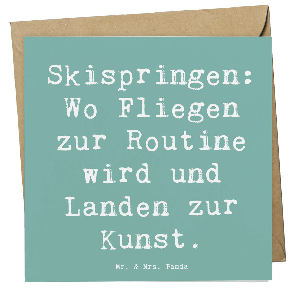 Deluxe Card Skispringen: Wo Fliegen zur Routine wird und Landen zur Kunst. Einladungskarte, Klappkarte, Grußkarte, Hochwertige Klappkarte, Glückwunschkarte, Hochwertige Grußkarte, Geburtstagskarte, Karte, Hochzeitskarte, Geschenk, Sport, Sportart, Hobby, Schenken, Danke, Dankeschön, Auszeichnung, Gewinn, Sportler