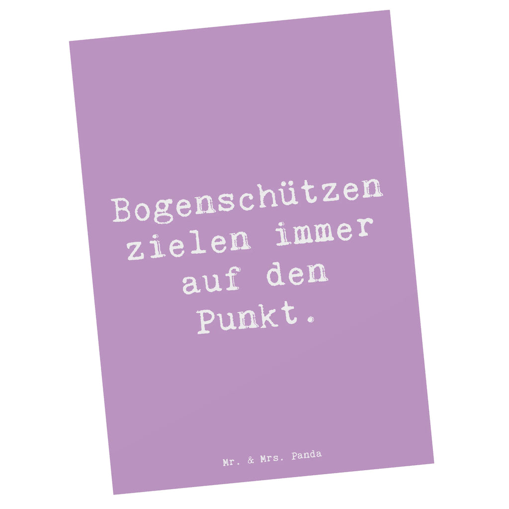 Postcard Saying Bogenschützen zielen immer auf den Punkt. Geburtstagskarte, Ansichtskarten, Karte, Einladungskarte, Einladungskarten Geburtstag, Ansichtskarte, Einladung Geburtstag, Einladung, Dankeskarte, Postkarte, Grußkarte, Geschenkkarte, Geschenk, Sport, Sportart, Hobby, Schenken, Danke, Dankeschön, Auszeichnung, Gewinn, Sportler