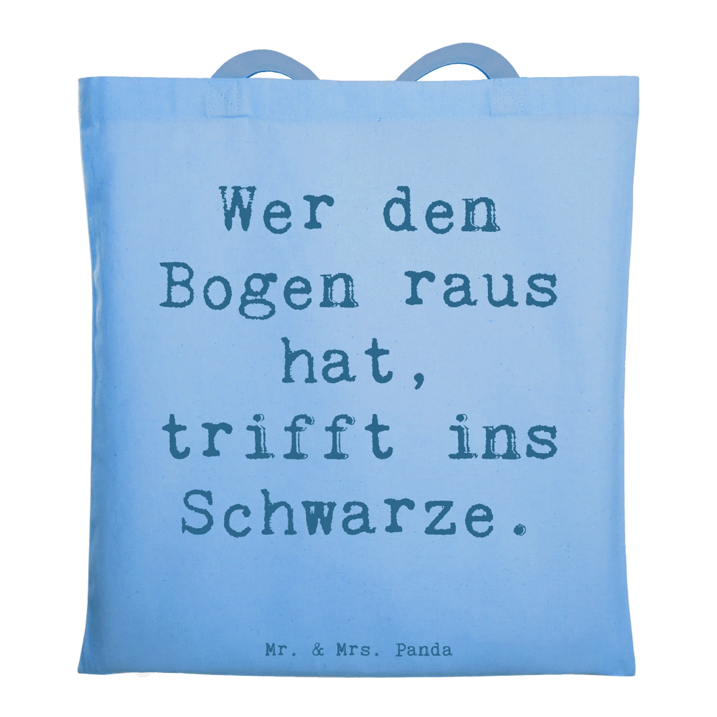 Tote bag Saying Wer den Bogen raus hat, trifft ins Schwarze. Beuteltasche, Umhängetasche, Einkaufstasche, Schultertasche, Laptoptasche, Tasche, Badetasche, Jutebeutel, Stoffbeutel, Strandtasche, Tragetasche, Shopper, Einkaufstüte, Jutetasche, Beutel, Stofftasche, Geschenk, Sport, Sportart, Hobby, Schenken, Danke, Dankeschön, Auszeichnung, Gewinn, Sportler