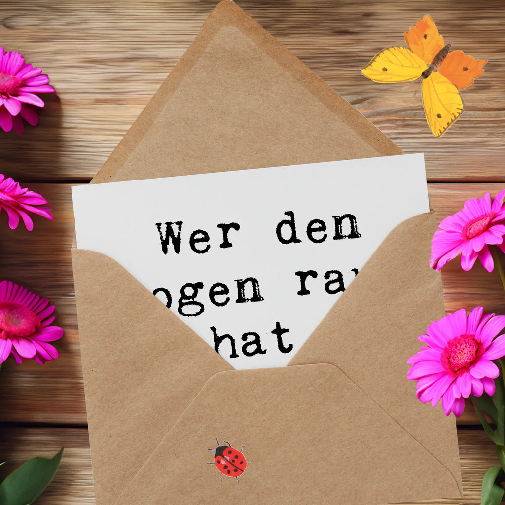 Deluxe Card Saying Wer den Bogen raus hat, trifft ins Schwarze. Einladungskarte, Klappkarte, Karte, Hochzeitskarte, Glückwunschkarte, Grußkarte, Geburtstagskarte, Hochwertige Grußkarte, Hochwertige Klappkarte, Geschenk, Sport, Sportart, Hobby, Schenken, Danke, Dankeschön, Auszeichnung, Gewinn, Sportler