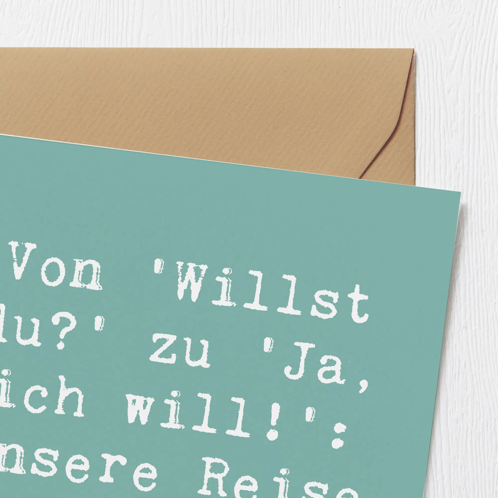 Deluxe Karte Spruch Verlobung Abenteuer Hochwertige Klappkarte, Klappkarte, Grußkarte, Glückwunschkarte, Karte, Einladungskarte, Geburtstagskarte, Hochwertige Grußkarte, Hochzeitskarte, Hochzeit, Hochzeitsgeschenk, Ehe, Hochzeitsfeier, Trauung, Trauungsgeschenk, Verlobungsfeier, Verlobungsgeschenk, Hochzeitsgeschenkideen, Hochzeitsgeschenke für Brautpaar