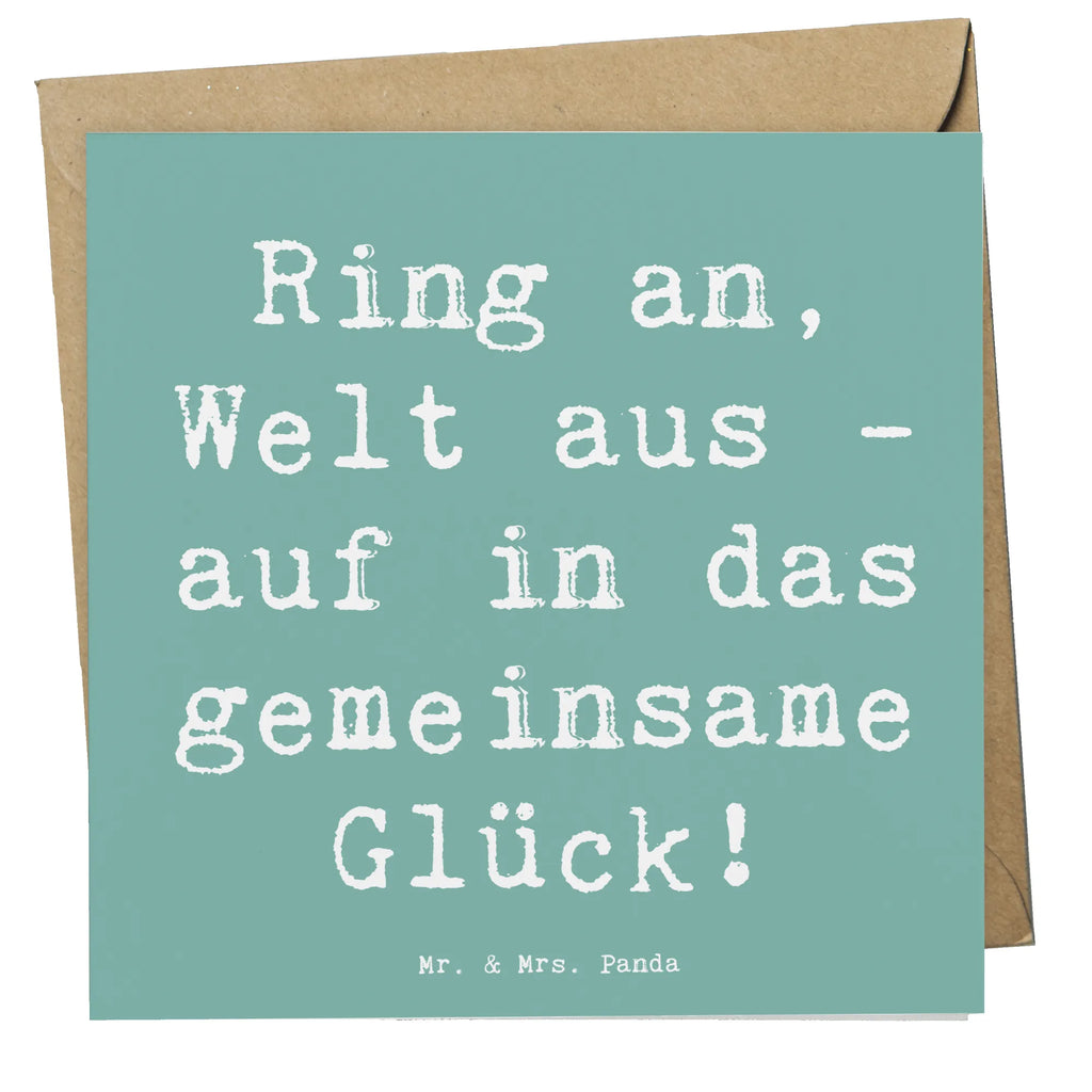 Deluxe Card Saying Ring an, Welt aus - auf in das gemeinsame Glück! Karte, Hochwertige Klappkarte, Geburtstagskarte, Glückwunschkarte, Hochzeitskarte, Grußkarte, Einladungskarte, Hochwertige Grußkarte, Klappkarte, Hochzeit, Hochzeitsgeschenk, Ehe, Hochzeitsfeier, Trauung, Trauungsgeschenk, Verlobungsfeier, Verlobungsgeschenk, Hochzeitsgeschenkideen, Hochzeitsgeschenke für Brautpaar