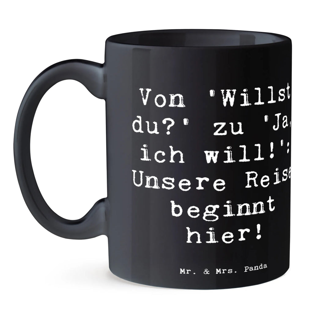 Mug Saying Von 'Willst du?' zu 'Ja, ich will!': Unsere Reise beginnt hier! Tasse mit Motiven, Bürotasse, Tasse, Porzellantasse, Keramiktasse, Tasse mit Zitaten, Geschenktasse, Teetasse, Kaffeetasse, Hochzeit, Hochzeitsgeschenk, Ehe, Hochzeitsfeier, Trauung, Trauungsgeschenk, Hochzeitskarte, Verlobungsfeier, Verlobungsgeschenk, Hochzeitsgeschenkideen, Hochzeitsgeschenke für Brautpaar