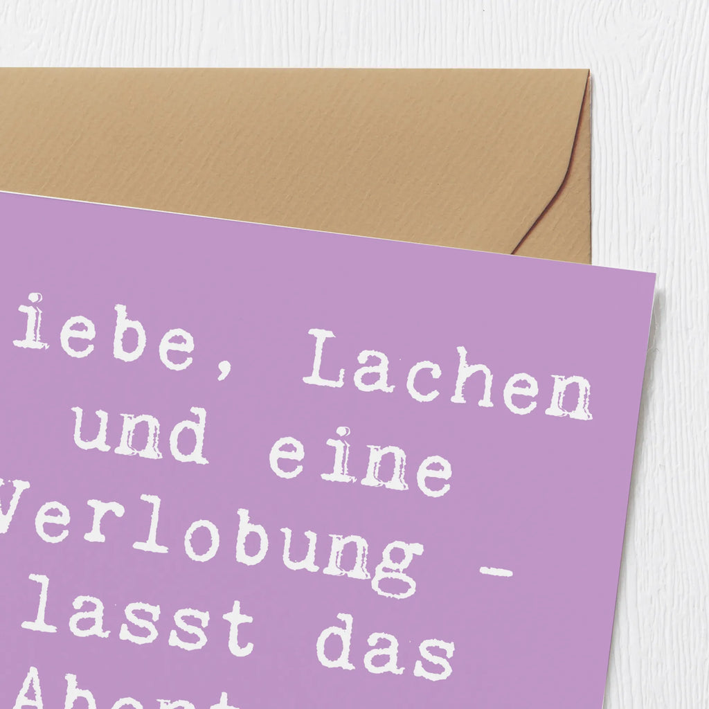 Deluxe Karte Liebe, Lachen und eine Verlobung - lasst das Abenteuer beginnen! Karte, Grußkarte, Klappkarte, Einladungskarte, Glückwunschkarte, Hochzeitskarte, Geburtstagskarte, Hochwertige Grußkarte, Hochwertige Klappkarte, Hochzeit, Hochzeitsgeschenk, Ehe, Hochzeitsfeier, Trauung, Trauungsgeschenk, Verlobungsfeier, Verlobungsgeschenk, Hochzeitsgeschenkideen, Hochzeitsgeschenke für Brautpaar