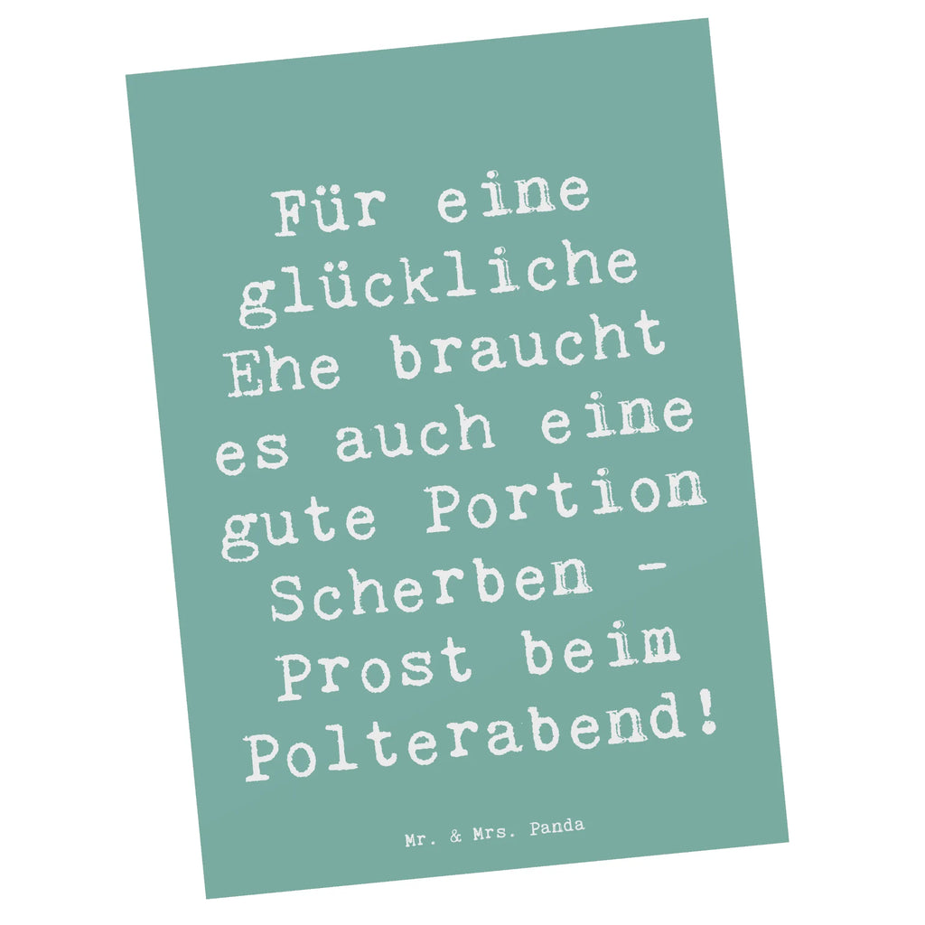 Postcard Saying Für eine glückliche Ehe braucht es auch eine gute Portion Scherben - Prost beim Polterabend! Karte, Grußkarte, Geburtstagskarte, Geschenkkarte, Einladungskarten Geburtstag, Dankeskarte, Postkarte, Ansichtskarten, Einladungskarte, Einladung Geburtstag, Ansichtskarte, Einladung, Hochzeit, Hochzeitsgeschenk, Ehe, Hochzeitsfeier, Trauung, Trauungsgeschenk, Hochzeitskarte, Verlobungsfeier, Verlobungsgeschenk, Hochzeitsgeschenkideen, Hochzeitsgeschenke für Brautpaar
